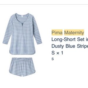 LAKE pima maternity pajamas 3/4 sleeve top and shorts